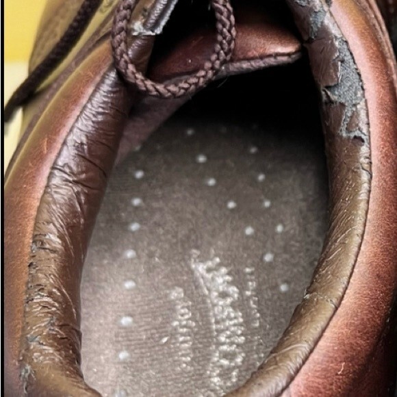 Men’s Golf Shoe Oxford Sz 10 1/2 M Bn Leather Soft Spikes Plain Toe Flaw FootJoy - Picture 15 of 15